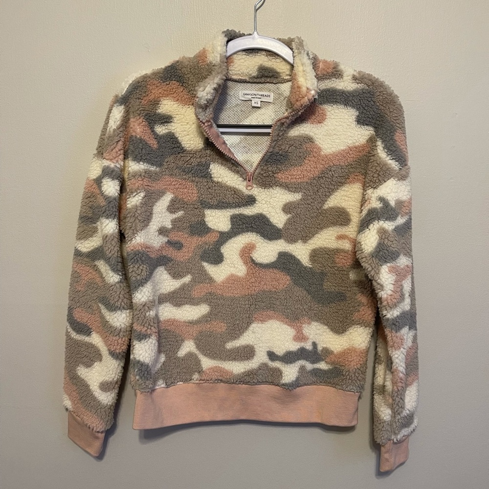 Grayson Threads Camo Sherpa Pullover
